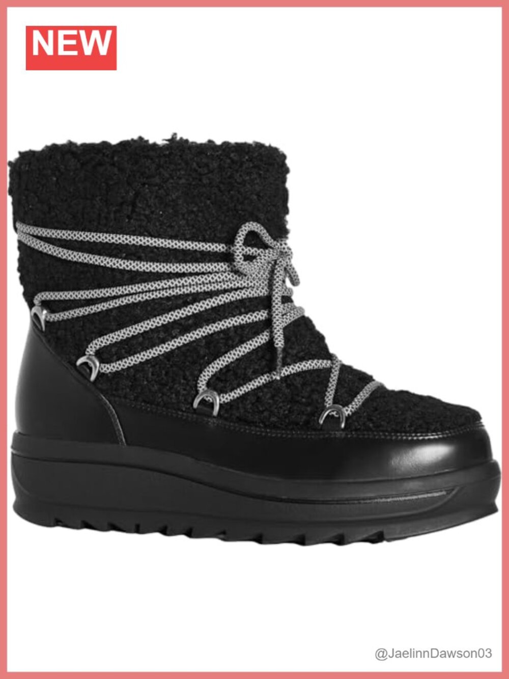 Wide Fit Faux Fur Lace-Up Winter Ankle Boots